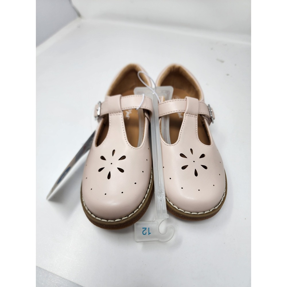 Cat & Jack Girls T-Strap Mary Jane Shoes Pink Faux Leather Casual Size 12